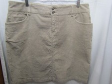WOMENS SONOMA LIFE & STYLE BEIGE CORDUROY SKIRT SZ 14 LENGTH 21" WAIST FLAT 19"