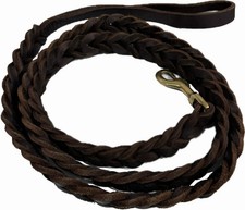 untundra Braided Leather Dog Leash Full Grain Heavy Duty Premium Pet Lead