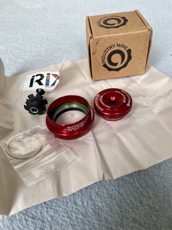 Industry Nine Irix EC 34 / 49 mm  Headset Complete  Red Hope Chris king