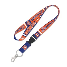 DENVER BRONCOS VINTAGE STYLE KEYCHAIN LANYARD DETACH BUCKLE 1" W 22" L
