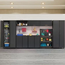 Workshop Garage Storage Cabinet Tool Chest Cabinet Metal Cabinet Set w/ Pegboard
