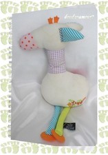 Doudou Peluche Girafe Multicolore Rond Tissu Coton Bio Papili