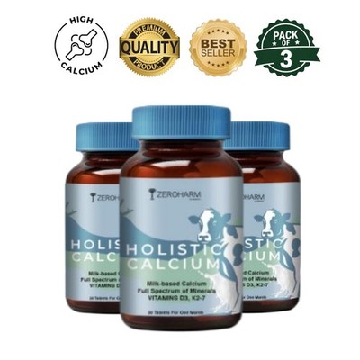 3 Pack ZERO.HARM Holistic Calcium D3 K2-7 180 Tablets