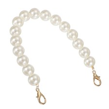 Imitation Pearl Purse Strap, 12" Handbag Chain with Lobster Clasp, 16mm