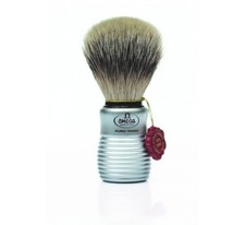 OMEGA Pure Badger Hair Shaving Brush 465 Brushed Aluminum Style Handle M