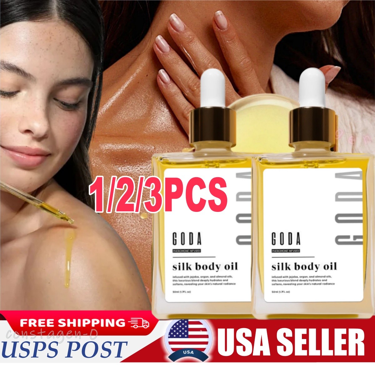 1~3PCS GODA Silk Body Oil,Silk Body Oil,Perfume Oil,Bath Shower