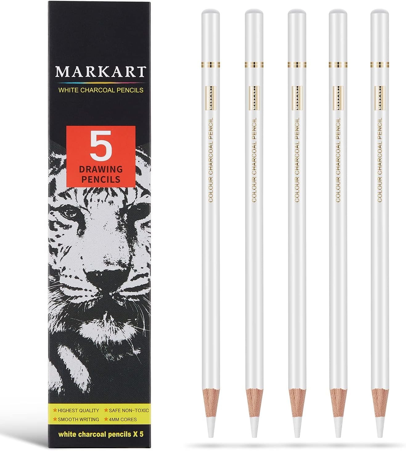 S Set 5 Pieces White Sketch Pencils White C...