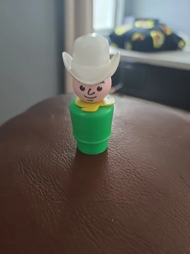 Vintage Fisher Price Little People Cowboy Hat Yellow Bandana Figure