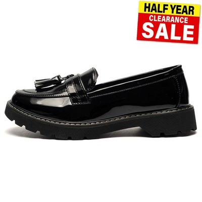 Boulevard Cora Damen Smart Freizeit Hochglanz Klassisch Mode Knebel Halbschuhe