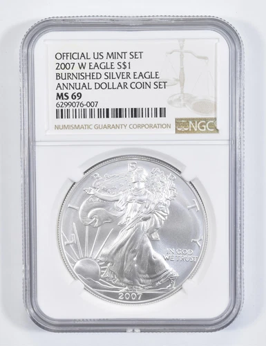 MS69 2007-W Burnished Annual Set - American Silver Eagle NGC *1586