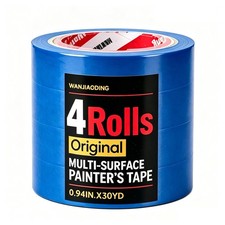 4 Rolls Premium Painters Tape, Blue Tape, Masking Tape, Paint Tape for Multi-...