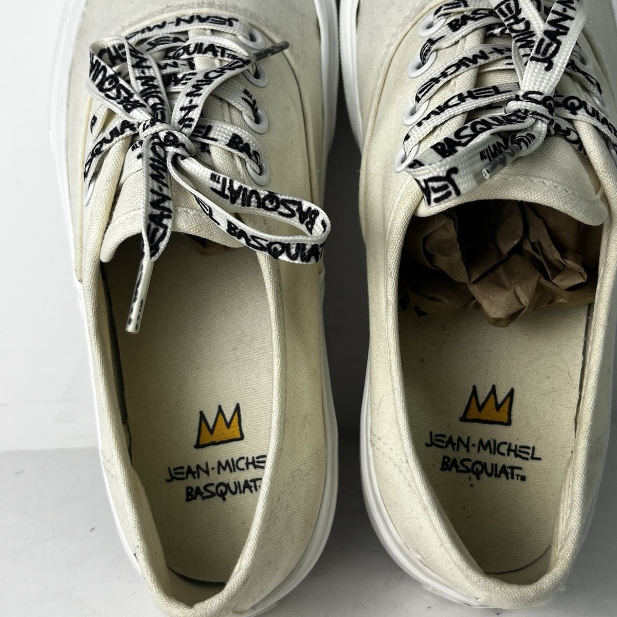 Jean-Michel Basquiat Off White Platform Canvas Sneakers Unisex 6.5 