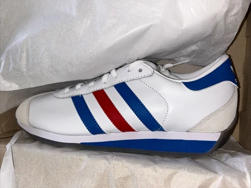 Adidas Country II Shoes White Blue JH9798 New In Box 8.5 Nib