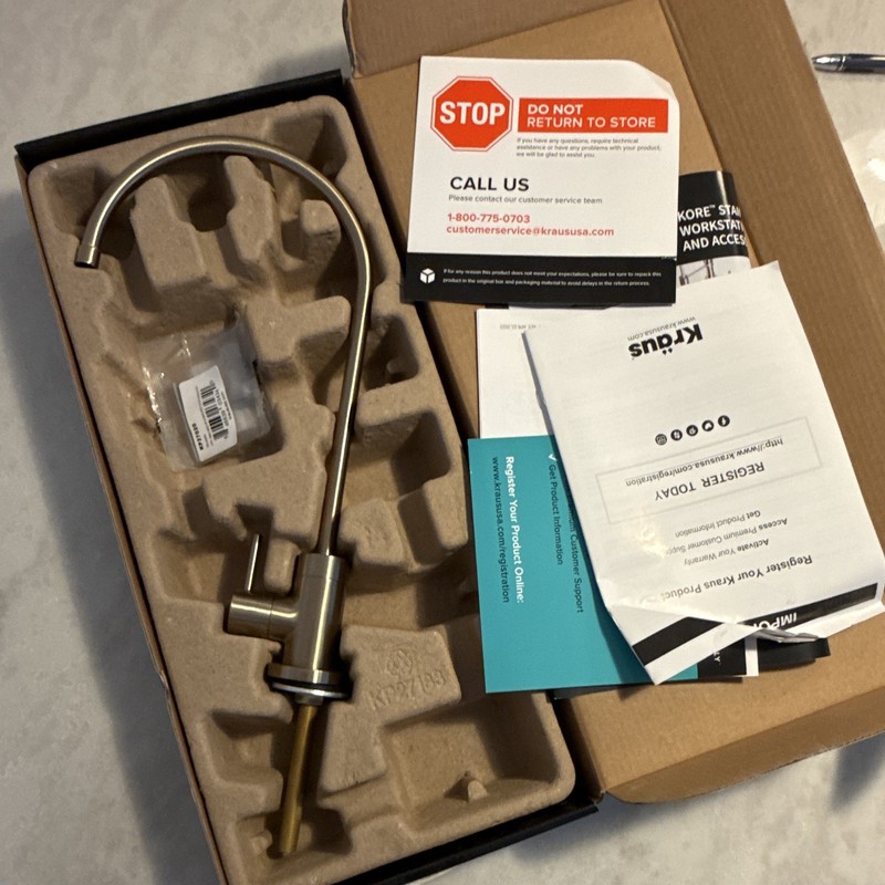 Kraus Purita Single Handle Water Filtration Faucet. FF-100 BG. Brushed gold