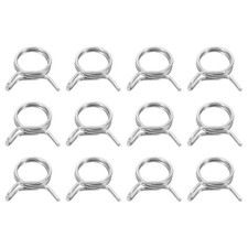 12Pcs 17mm ID 17-19.8mm OD Double Wire Spring Hose Clamp Spring Clips Clamps