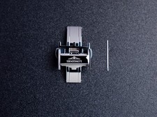Fibbia orologio originale Longines acciaio inox 18 mm argento L639119706 ricambio