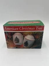 Cuthbertson American Christmas Tree White Salt and Pepper Set in Box