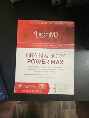 BrainMD Brain&Body Power Max, 30 Day Supply Dietary Supplement bb 07/2027