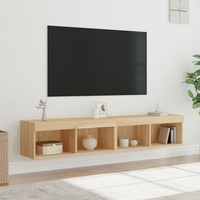 Tv-Schr?Nke Mit Led-Leuchten 2 Stk. Sonoma-Eiche 80X30X30 Cm
