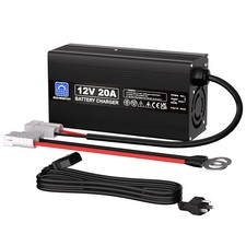 ECO-WORTHY 12V 20A Lithium Battery Charger 14.6V LiFePO4 Black