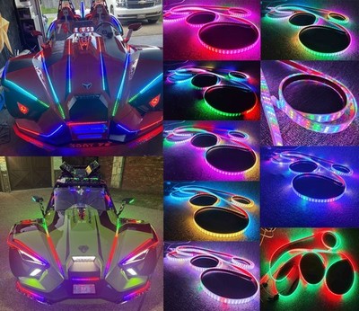 4PCS 4FT Triple Row CHASING Strips For Wheel Lights Truck Underglow APP+Remote