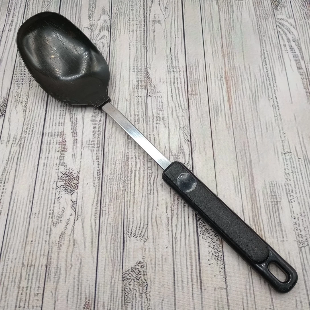 Vintage Ekco Black Nylon Solid Basting Serving Spoon Plastic Handle USA