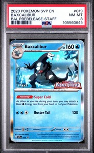 PSA 8 - Baxcalibur SVP019 Paldea Evolved STAFF Prerelease Promo - Pokemon
