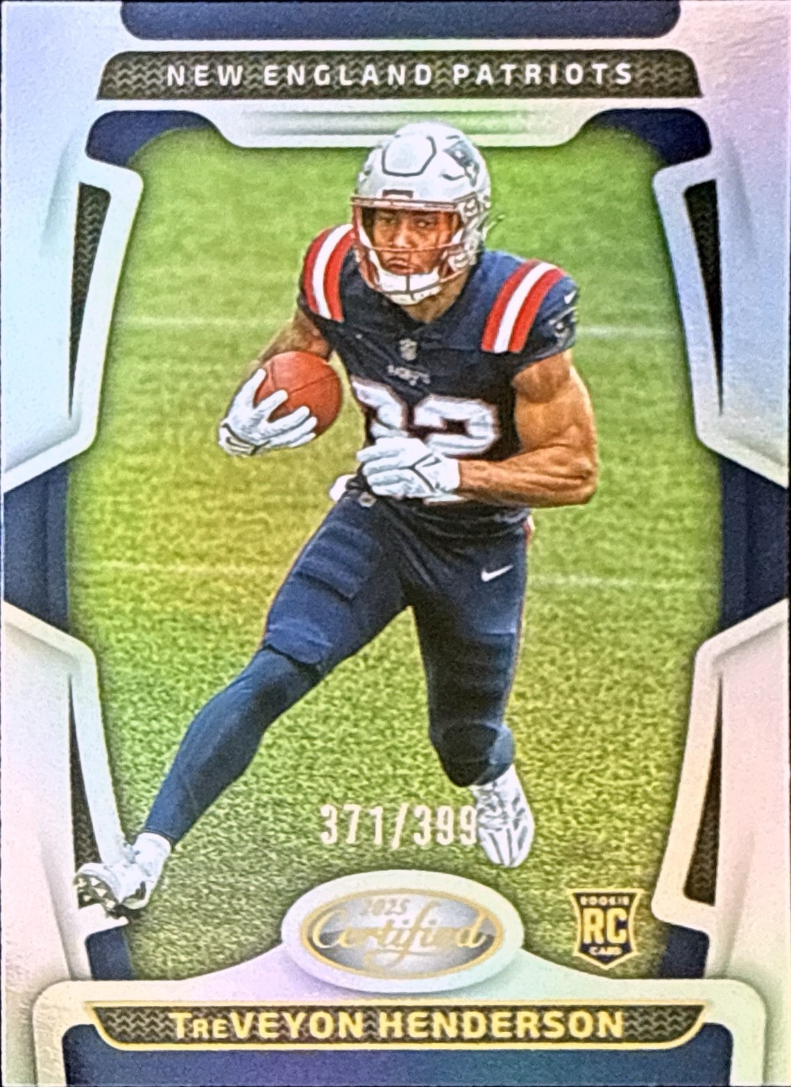 2025 Panini Certified Mirror /399 SP #144 TreVeyon Henderson Rookie Patriots