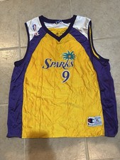 VTG 90s Champion Los Angeles Sparks Lisa Leslie #9 Jersey Womens Large WNBA