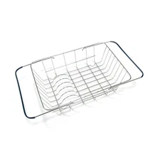 YENXIKU Over The Sink Dish Drainer Drying Rack - Silver, Stainless Steel 