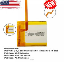 LG 2000mAh Battery Upgrade replacement for iPod Classic 6th.7th Video 5 Thin LOT