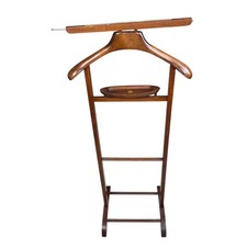 Vintage SPQR Made in Italy Wood Valet Butler Stand Cufflink Tray w/ Casters