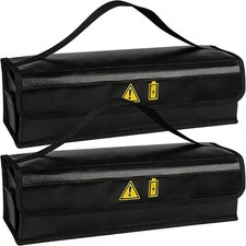 2 Stück Feuerfeste Box für Fahrradakku, E-Bike Akkutasche, Akku Tasche Feuerfest