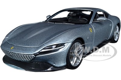 FERRARI ROMA GRAY METALLIC 1/24 DIECAST MODEL CAR BY BBURAGO 26029