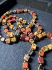 Vtg Scottish Agate Mottled Murano Glass Beaded Necklace Earth Tones Appx 30" — photo 3