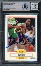 Gary Payton Auto 1990-91 Fleer Update RC U-92 Sonics Auto 10 Off-Center Beckett