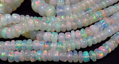 Natürlich Regenbogen Opal Welo Feuer Äthiopische Glatt Edelsteine Perlen 3-5 MM