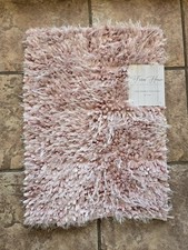 Farm House Plush Bath Rug Chenille Shag 17x24" Dusty Rose Pink Mauve