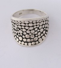 Vintage Sterling Silver 925 Popcorn Design Wide Band Ring Size 8; 8.7g