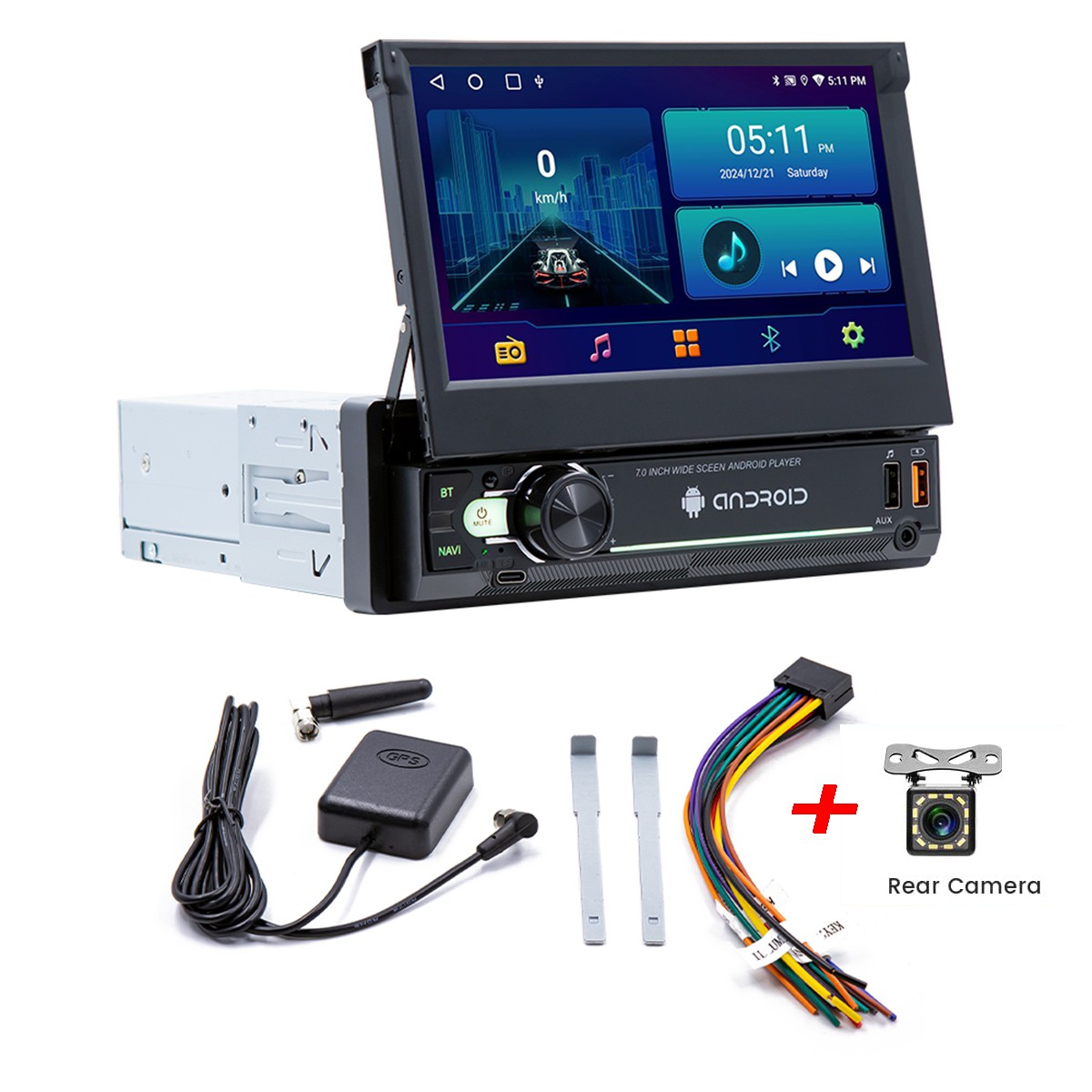 7"  Car Stereo Radio Flip Out Carplay For Ford F-150 1990-1996 Bluetooth 5.1
