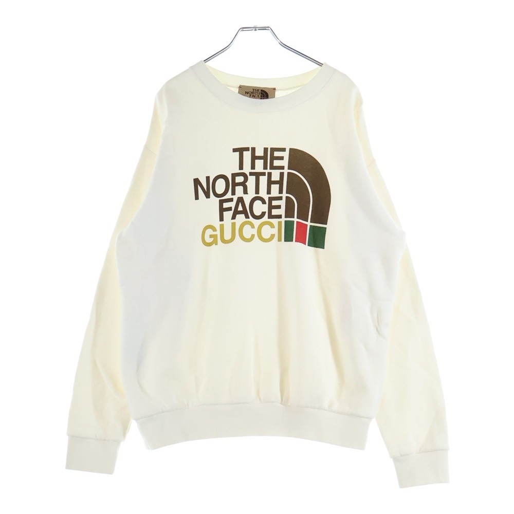 Gucci 21SS THE NORTH FACE COTTON SWEATSHIRT Double Name Logo Print Crew Neck Swe