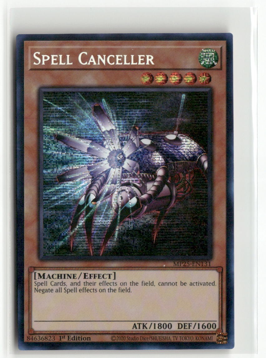 Yugioh Spell Canceller MP25-EN131 Prismatic Secret Rare 1st Ed NM