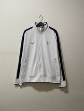 Nike RF Roger Federer Vintage Tennis Track Jacket White Blue Size XL Rare