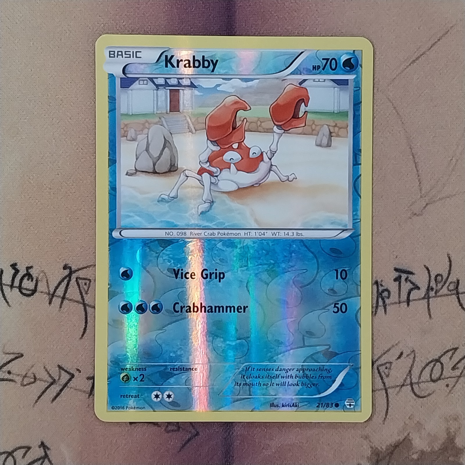 Krabby 21/83 XY Generations Reverse Holo NM Pokemon Card English