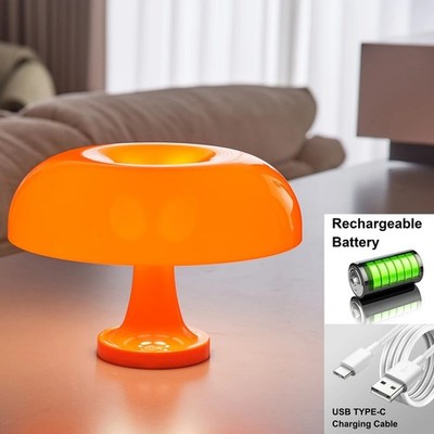 Pilz Tischlampe Minimalistisch Modern Schlafzimmer Nachttisch Dänisch Orange Deko Leuchte