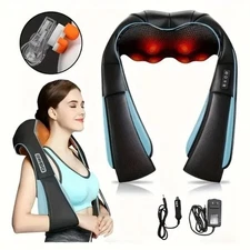 Shiatsu Back Neck and Shoulder Massager with Heat Deep Tissue 4D Kneading Pillow