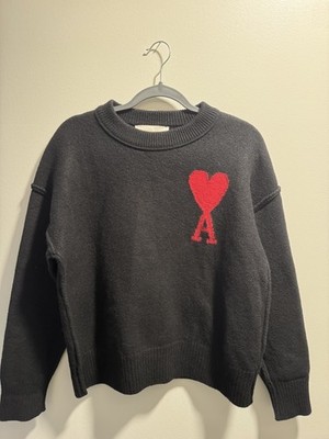 Ami Paris Sweater  Crewneck Sweater - Black Sz M