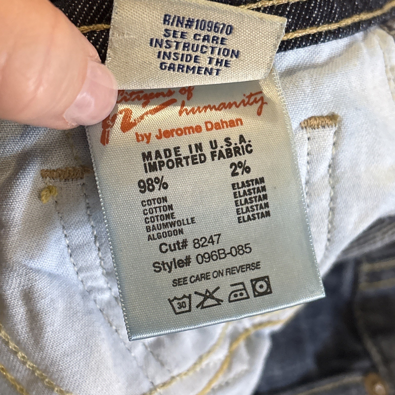 Citizens Of Humanity Womens Straight Leg Jeans 27 Fits 28 X 32.5 - View 6