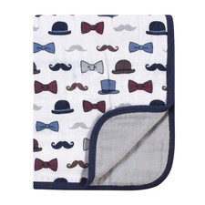 Unisex Baby Cotton Muslin Tranquility Quilt Blanket Handsome Fella One Size