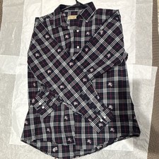 Burberry London Mens M Navy Red White Plaid C...